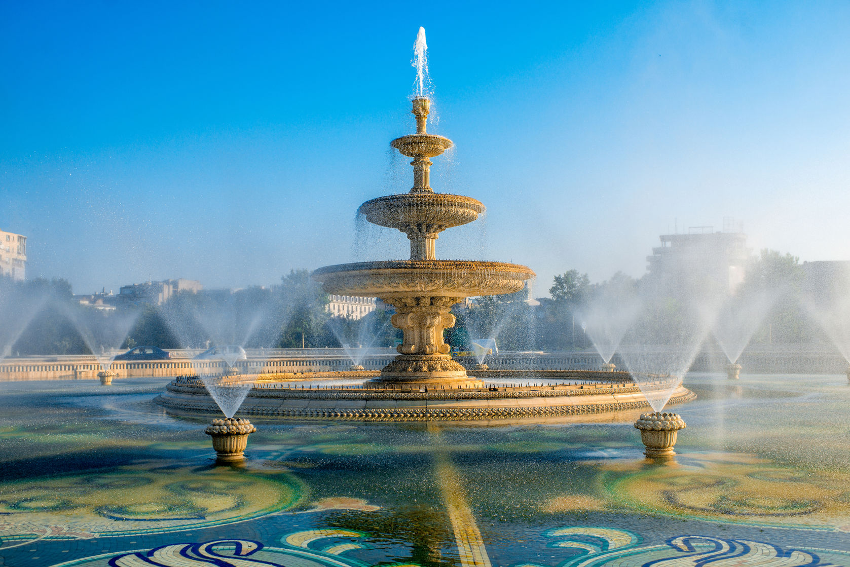 43573932 - central city fountain in bucharest, capital of romania