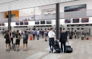 Render atrio partenze banchi check-in