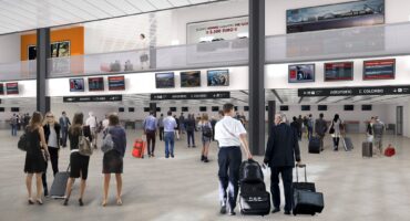 Render atrio partenze banchi check-in